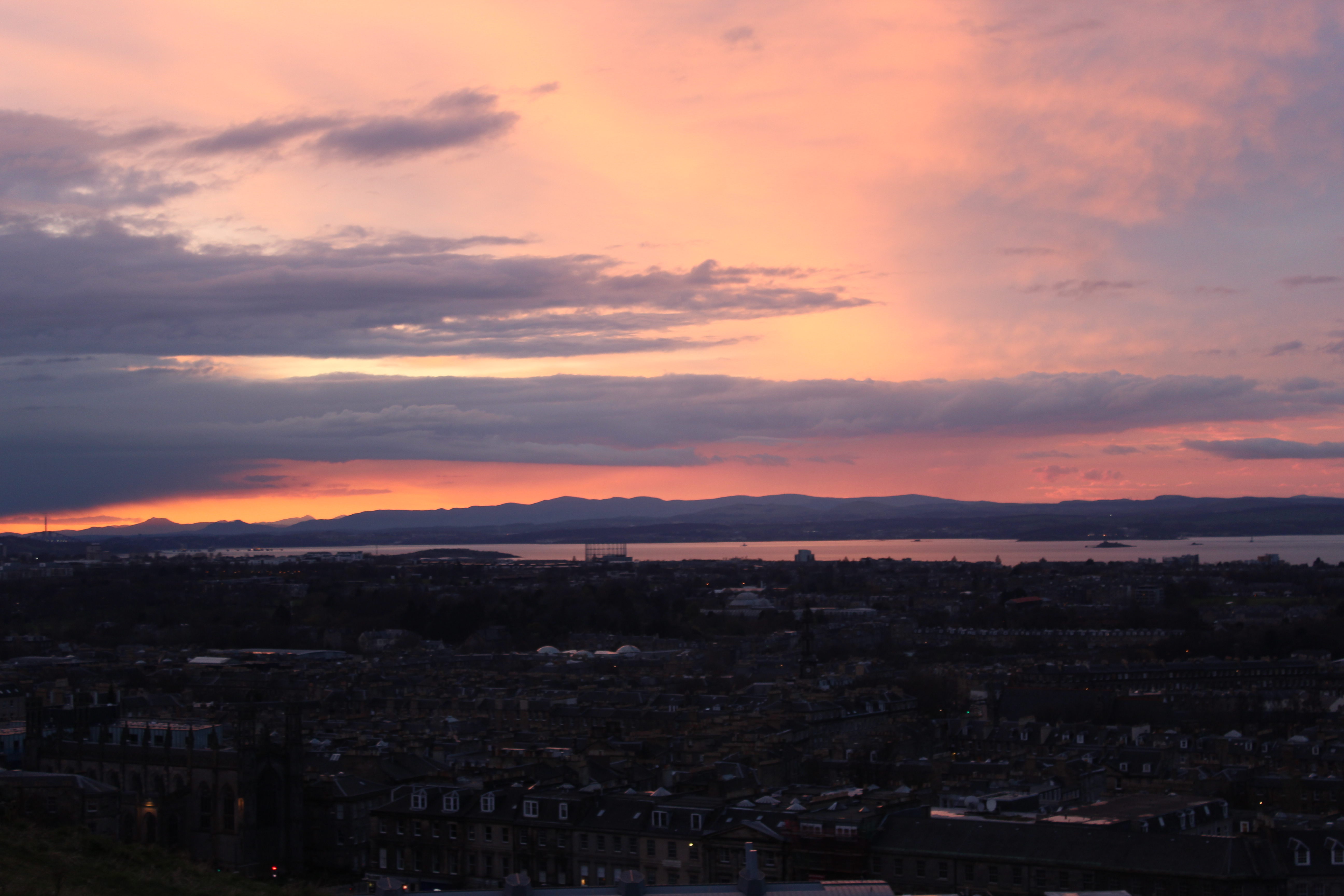 Sonnenuntergang in Edinburgh